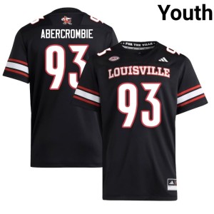 Youth Replica Bailey Abercrombie Black #93 College Football University of Louisville Jerseys 188907-982