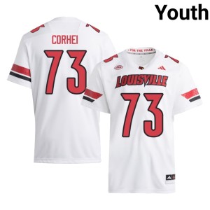 Youth High School University of Louisville White College Football Ben Corhei #73 Jersey 920591-290