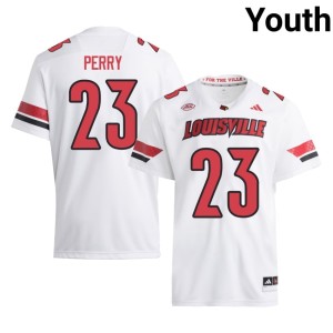 Youth Benjamin Perry Alumni University of Louisville #23 College Football White Jersey 437784-195