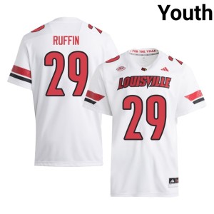 Youth College Football White #29 Player Blake Ruffin Louisville Cardinals Jerseys 535943-633