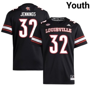 Youth Braxton Jennings College Football Black Cardinals #32 Stitched Jersey 427328-613