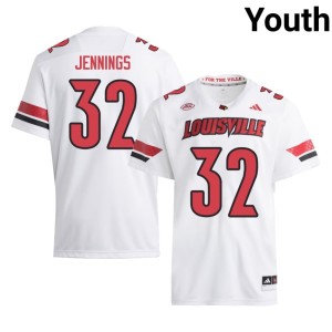 Youth College Football Game #32 Card Nation White Braxton Jennings Jersey 889099-921