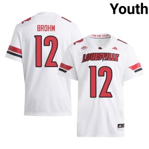 Youth #12 Brian Brohm Cardinal Nation White High School College Football Jerseys 338689-513