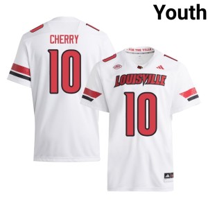 Youth White Briggs Cherry #10 UofL College Football 2026-27 Jerseys 122748-100