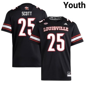 Youth Black Brycen Scott #25 Official Card Nation College Football Jersey 574307-644
