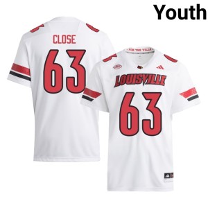 Youth Bryten Close College Football White Louisville Cardinals #63 Alumni Jerseys 237269-342