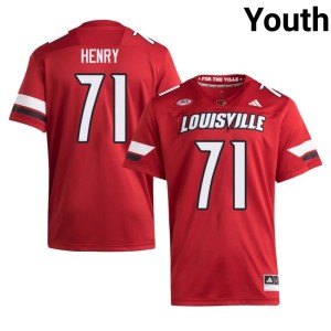 Youth #71 UL Cardinals Red Limited Cason Henry College Football Jersey 898264-519