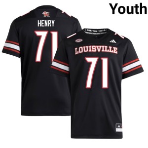 Youth U of L Cardinals College Football Cason Henry Limited Black #71 Jerseys 489071-722