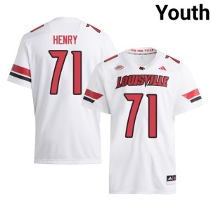 Youth White #71 University Cason Henry College Football Cardinals Jerseys 381638-487
