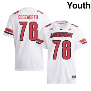 Youth Cardinals #78 Charlie Edgeworth White College Football High School Jerseys 829851-135
