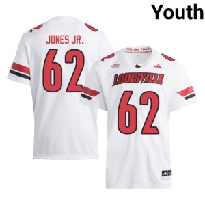 Youth #62 White Chris Jones Jr. UofL College Football Stitched Jerseys 461682-558