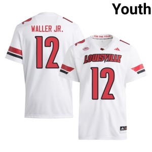 Youth White Official College Football DJ Waller Jr. #12 U of L Cardinals Jerseys 777942-229