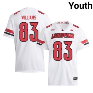 Youth #83 UofL Stitched White DJ Williams College Football Jersey 741767-225