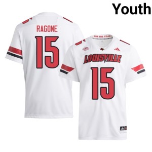 Youth White #15 College Football UofL Dave Ragone 2026-27 Jerseys 745425-265