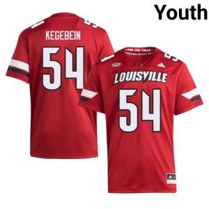 Youth Game College Football UofL Drew Kegebein Red #54 Jersey 456549-694