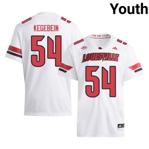 Youth Drew Kegebein Alumni White #54 College Football UofL Jerseys 822568-736