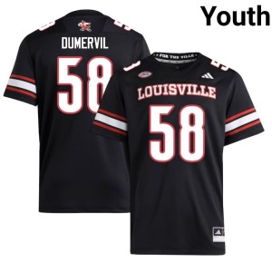 Youth Limited College Football UofL Black #58 Elvis Dumervil Jersey 720536-744