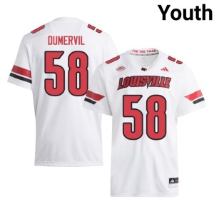 Youth #58 College Football High School White Elvis Dumervil Louisville Jerseys 328829-871