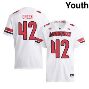 Youth College Football Ernie Green Official White UL Cardinals #42 Jersey 983137-571