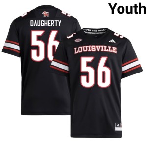 Youth College Football Eryx Daugherty Stitched Black Louisville #56 Jerseys 786583-317