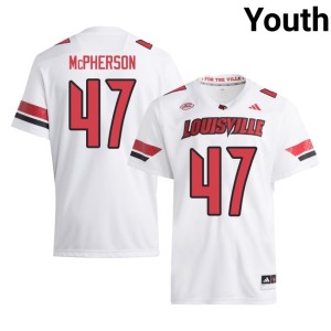 Youth Louisville White #47 2026 Garion McPherson College Football Jersey 963508-820