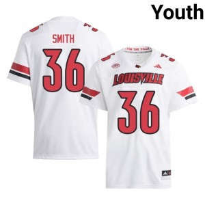Youth Jacob Smith Card Nation High School #36 White College Football Jersey 265725-357