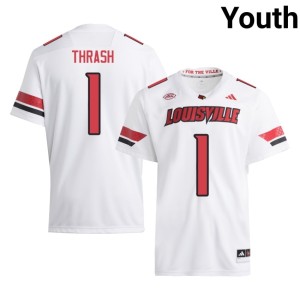 Youth Card Nation Official #1 White Jamari Thrash College Football Jersey 822458-244
