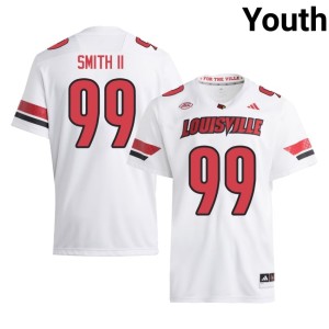 Youth Game U of L Cardinals College Football White #99 Jerod Smith II Jerseys 855895-691