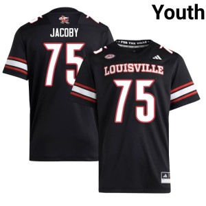 Youth Joe Jacoby Black #75 College Football UofL Limited Jersey 190778-567