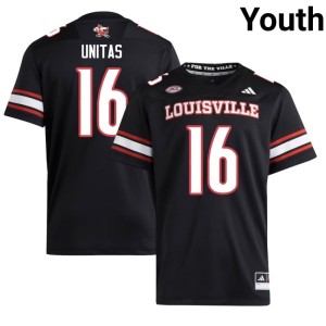 Youth Black College Football Johnny Unitas #16 Limited Louisville Jerseys 442488-932