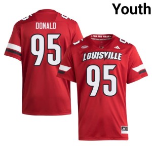 Youth Game College Football U of L Cardinals #95 Joshua Donald Red Jerseys 217387-972
