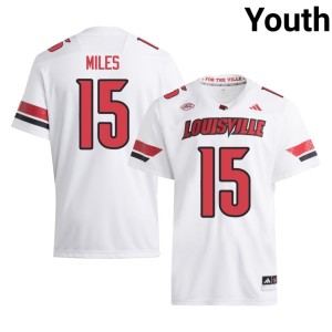 Youth Julius Miles High School College Football #15 White Louisville Cardinals Jersey 374042-318
