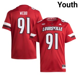 Youth University of Louisville Keon Webb College Football Red #91 Player Jersey 982961-567