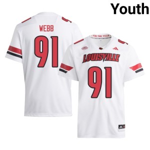 Youth College Football The Cards White Keon Webb #91 Official Jersey 152753-733