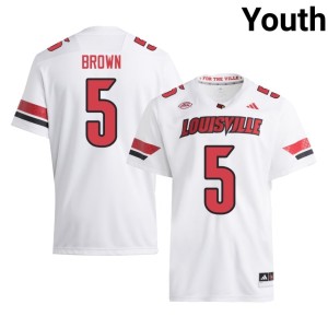 Youth The Cards White Keyjuan Brown 2026 #5 College Football Jerseys 911426-734
