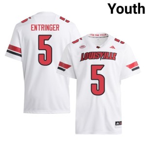 Youth College Football White Official Koen Entringer #5 Louisville Jersey 226072-953