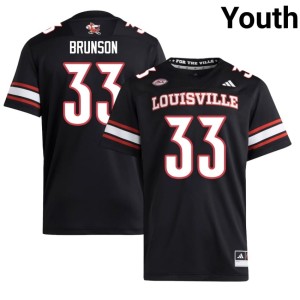Youth College Football UofL Black #33 Kris Brunson NCAA Jerseys 612250-352