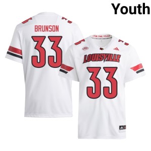 Youth College Football Cardiac Cards White Limited #33 Kris Brunson Jerseys 407420-373