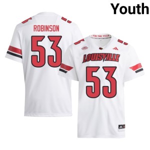 Youth Lance Robinson White Cards College Football NCAA #53 Jersey 974914-584