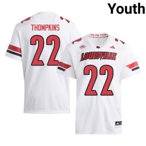 Youth The Cards Lekhy Thompkins White 2026-27 #22 College Football Jerseys 958940-548