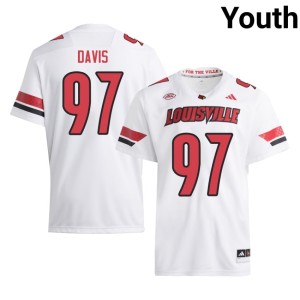 Youth College Football White #97 NCAA Maurice Davis Cardiac Cards Jerseys 449633-524