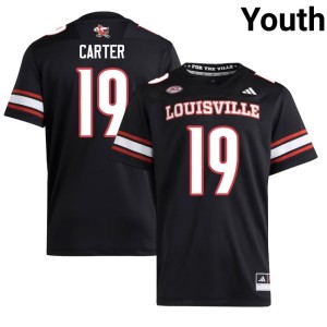 Youth Micah Carter University #19 UofL College Football Black Jerseys 950608-386