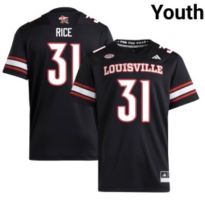 Youth UL Cardinals Black College Football #31 Micah Rice High School Jersey 320857-803