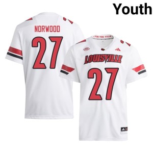 Youth White Alumni #27 Myles Norwood College Football Louisville Jerseys 619585-622
