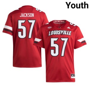 Youth #57 Red High School Card Nation Naeer Jackson College Football Jersey 260971-516