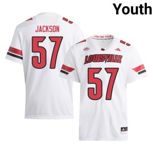 Youth Louisville Cardinals Limited White Naeer Jackson #57 College Football Jersey 824059-333