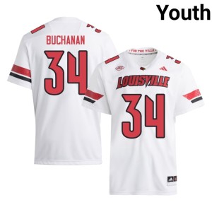 Youth #34 2026 White Ray Buchanan Louisville College Football Jersey 544897-748