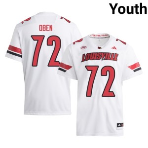 Youth Cardinals Official #72 White College Football Roman Oben Jerseys 401908-330