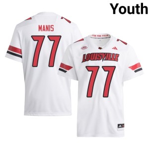 Youth White #77 Cards Ryan Manis College Football Alumni Jerseys 678220-688