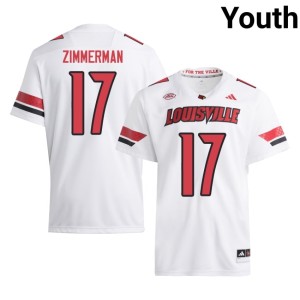 Youth White Limited U of L Cardinals #17 College Football Ryan Zimmerman Jersey 929958-413